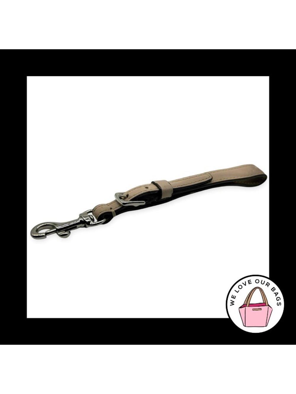 COACH WRISTLET STRAP Replacement Light Brown Leather Buckle Nickel Dog Leash
